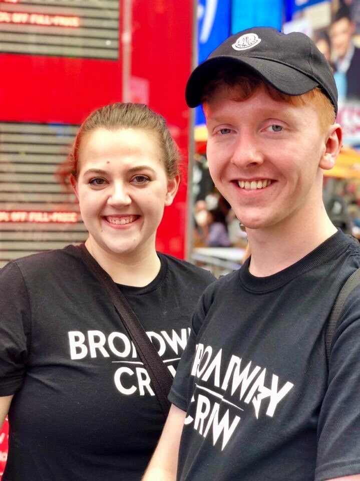 Crew members Taylor and Neal at TKTS Crew members Taylor and Neal at TKTS